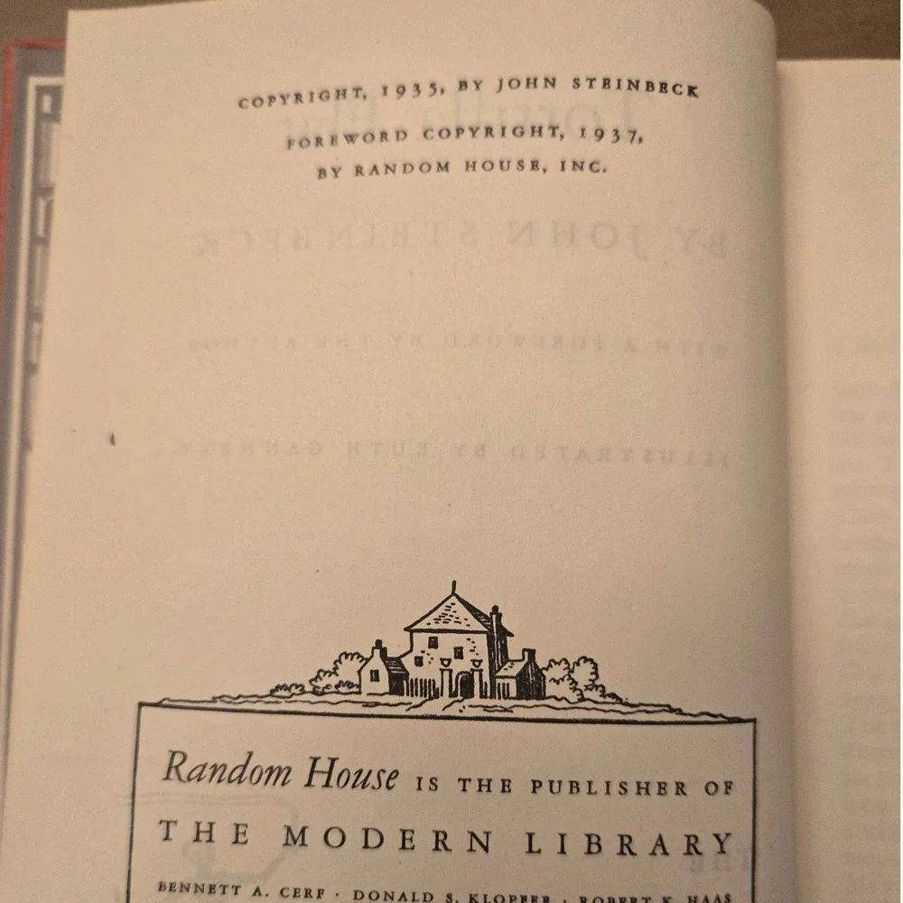 Modern Library John Steinbeck Tortilla Flat / In Dubious Battle Hardcover Books